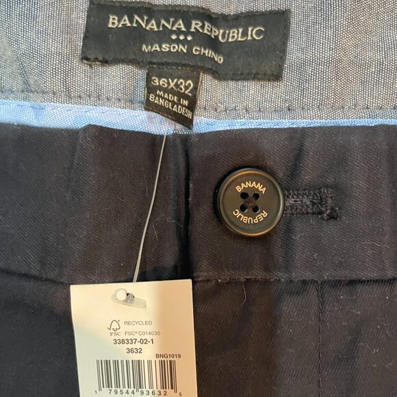 NMT Banana Republic Mason Chino Navy pants size 36x32. - Picture 2 of 7